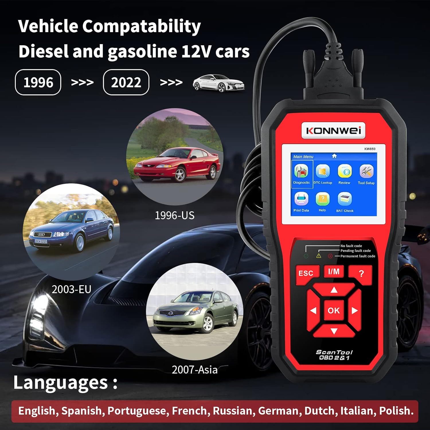 OBD II Scanner Diagnostic Scan Tool Pack of 2 U460042