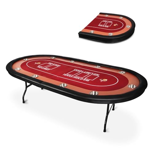 84" Foldable Poker Table with Chips Tray C650547