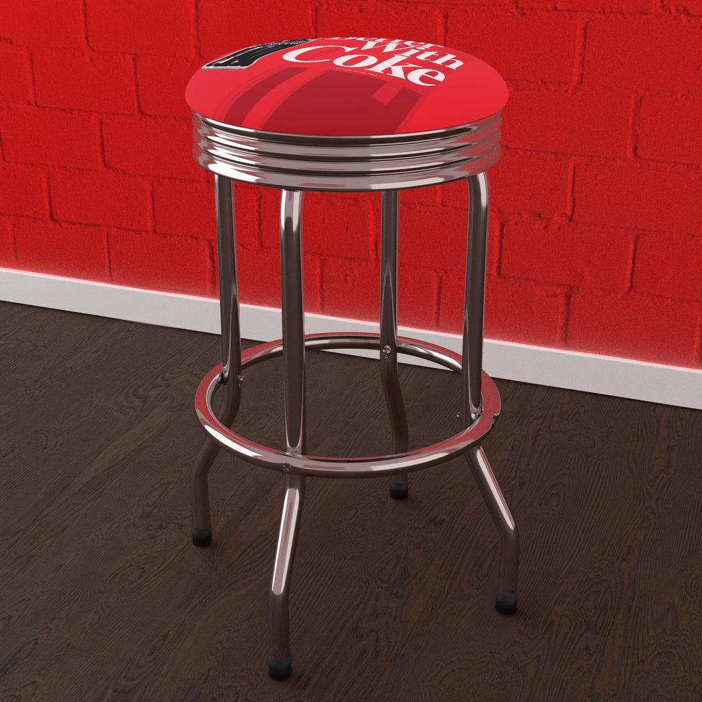 Chrome Ribbed Barstool Y52127