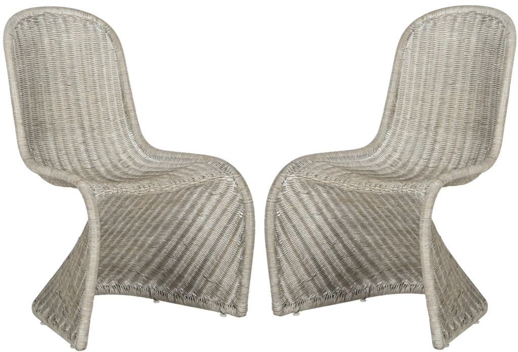 Antique Grey Wicker Side Chair O738813