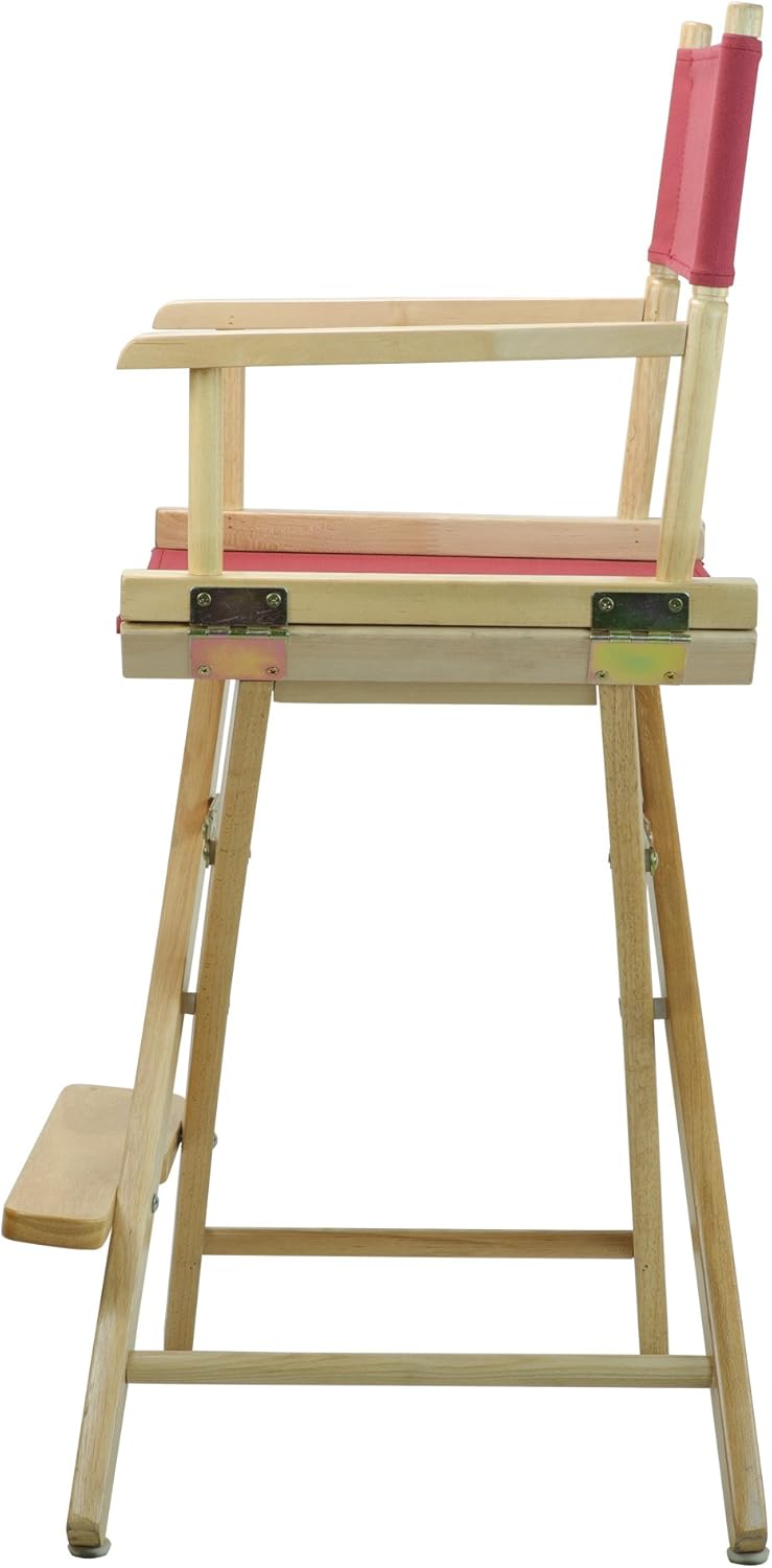 24" Director's Chair Natural Frame with Burgundy Canvas B2842