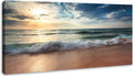 Blue Ocean Sea Beach Canvas Wall Art D354685