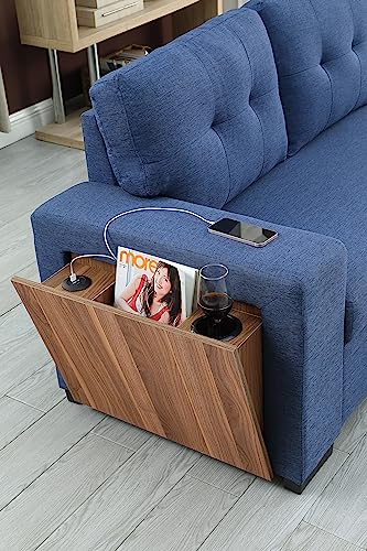 4-in-1 Convertible L Shaped Couch with Pull Out Bed and Storage Sectional Sleeper Sofa B950
