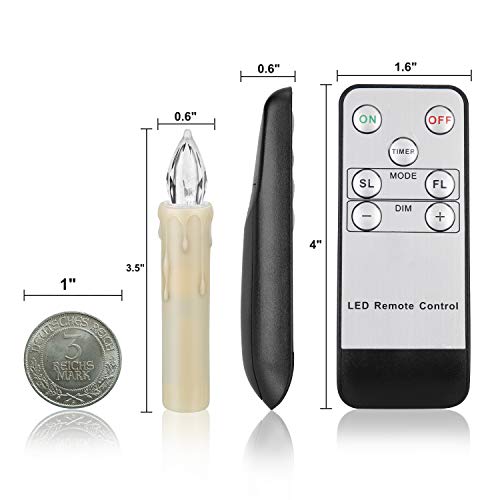 10 PCS LED Flameless Taper Candle with Remote Timer T62106