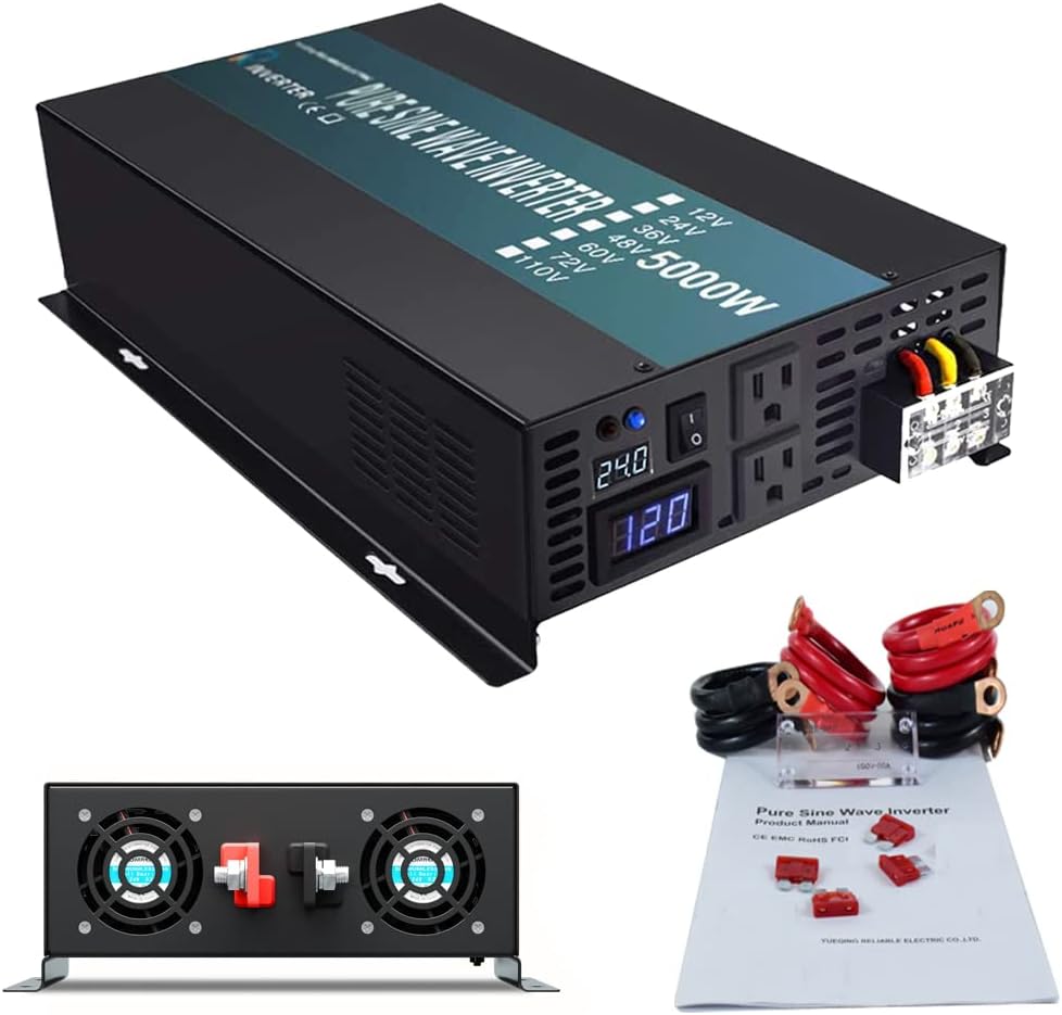 2500W 24VDC to 120VAC Pure Sine Wave Inverter T81347