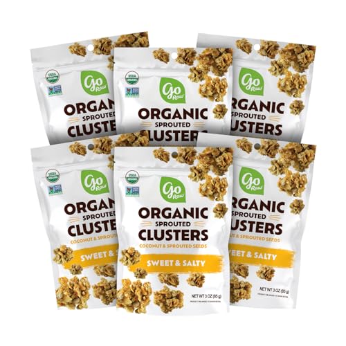 Organic Dark Chocolate Clusters with Coconut & Sprouted Seeds, 6 ct box of 3 oz bags D2903