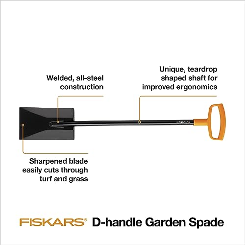 46" Steel Square Garden Spade Shovel with D-Handle E534412