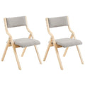 Wooden Padded Folding Chairs 2 Pack with Cushions X25381