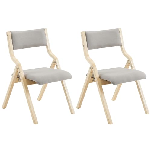 Wooden Padded Folding Chairs 2 Pack with Cushions X25381