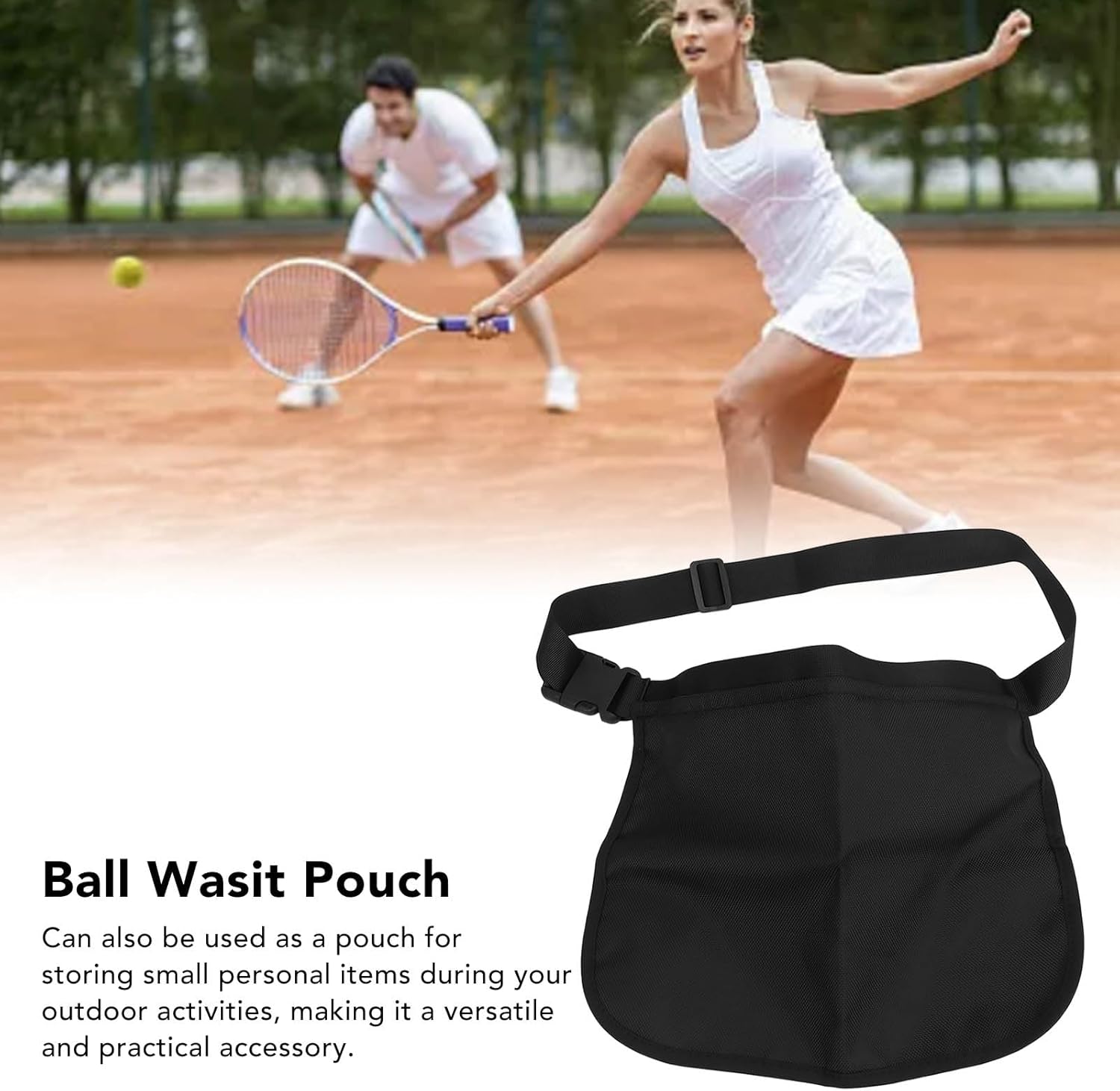 Black Oxford Cloth Waist Belt Bag Pouch E949