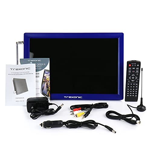14 Inch Portable Rechargeable LED TV with HDMI, USB, and Built-in Digital Tuner H46297