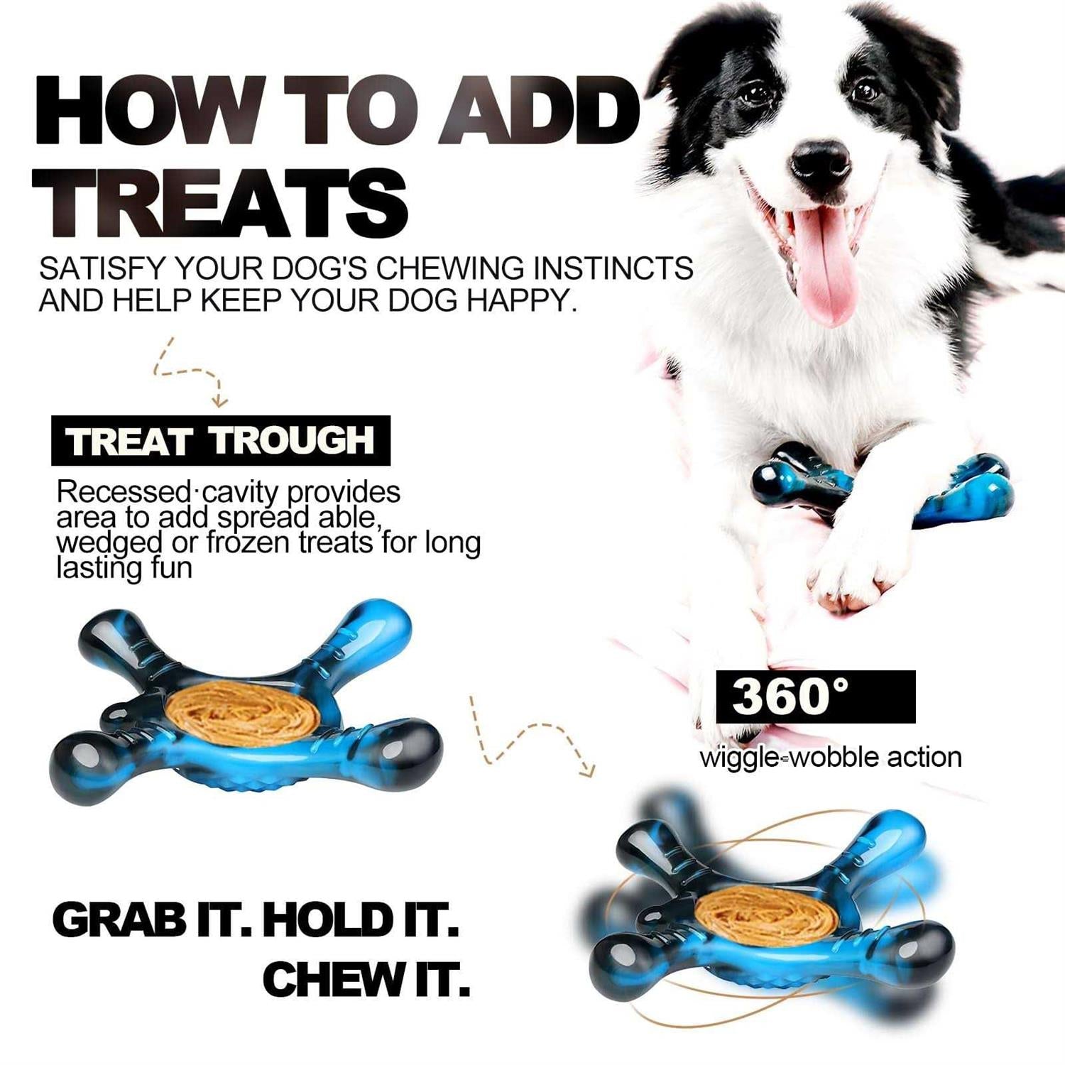 Indestructible Dog Chew Toys for Aggressive Chewers Tough Dog Toys Large Medium Breed O156