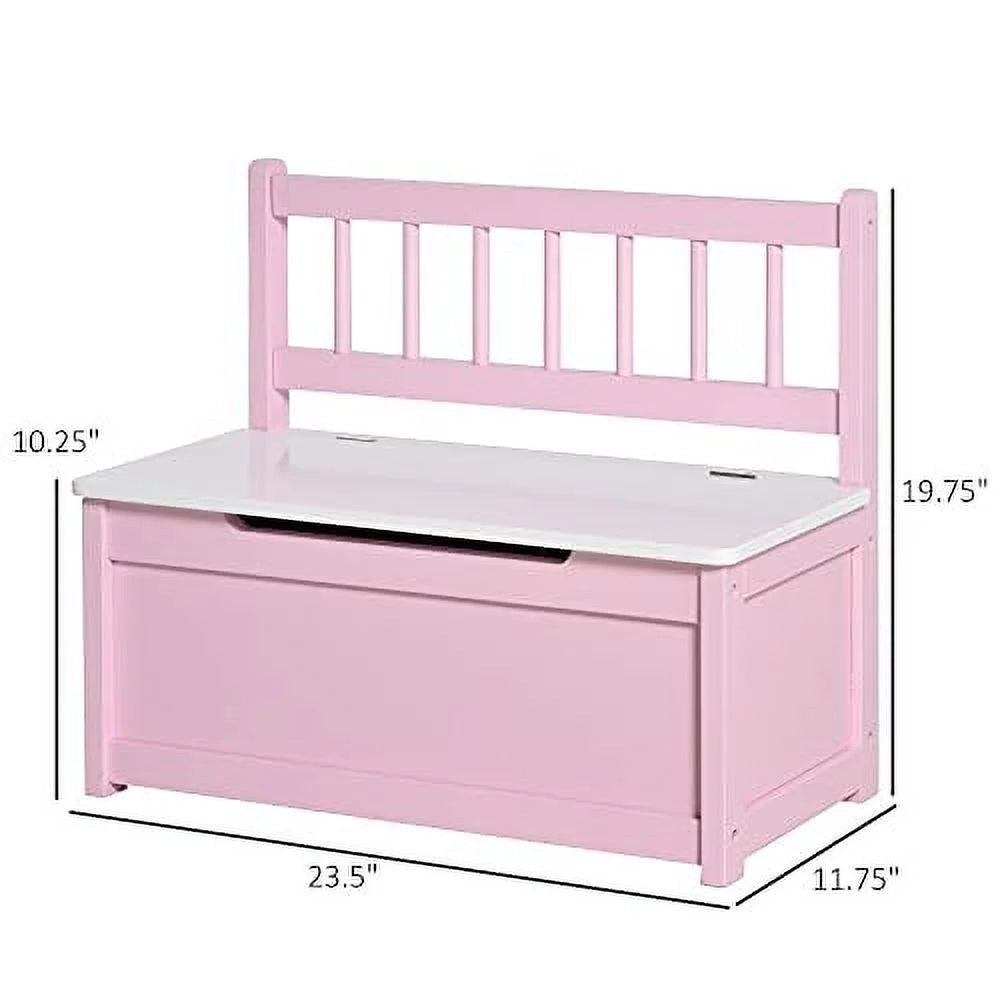 Wooden Toy Organizer Chest Storage Box With Seat Bench Cabinet Cube With Safety Pneumatic Rod N1658