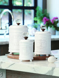 White Kitchen Canister Set of 3 P211