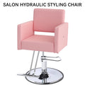 Pink Adjustable Salon Chair with Foot Rest Q519593