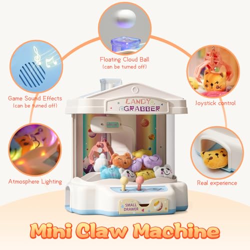 Mini Claw Machine with Music & Lights, 10 Dolls and Game Coins J603469