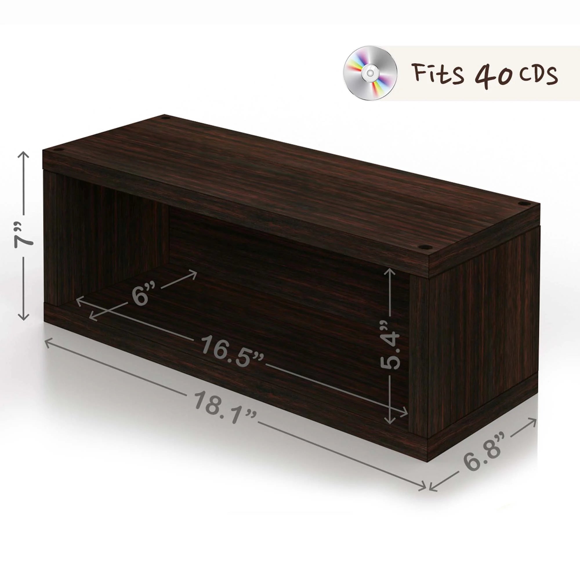 Black Stackable Media Storage CD Rack N968950