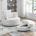 Oversized Swivel Chair with storage ottoman, 4 Pillows Z886