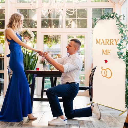3 Sets Gold Metal Wedding Arch Backdrop Stand and 3 Pcs Arch Cover 5.9ft/4.9ft/3.9ft (Blue) N545828