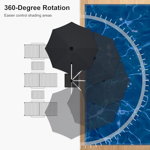Navy Blue 10ft Cantilever Umbrella with LED lights B935268