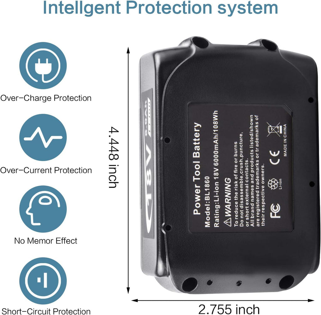 18V 6000mAh Lithium Battery with LED Indicator N278