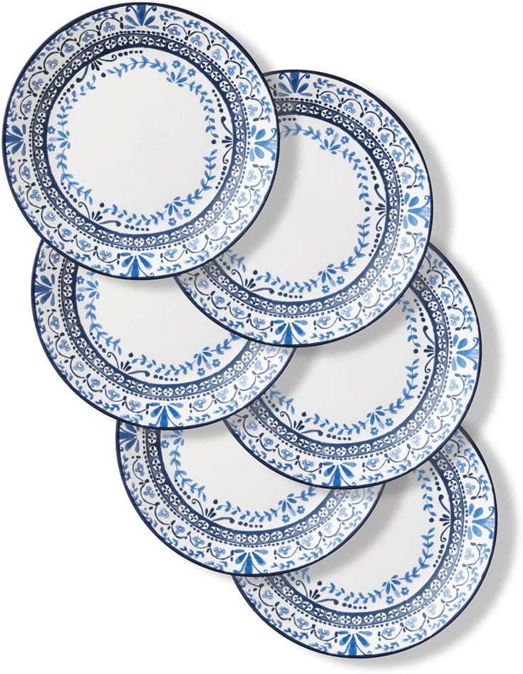 6-Piece Dinner Plates Set, Triple Layer Glass Round Plates Z891161
