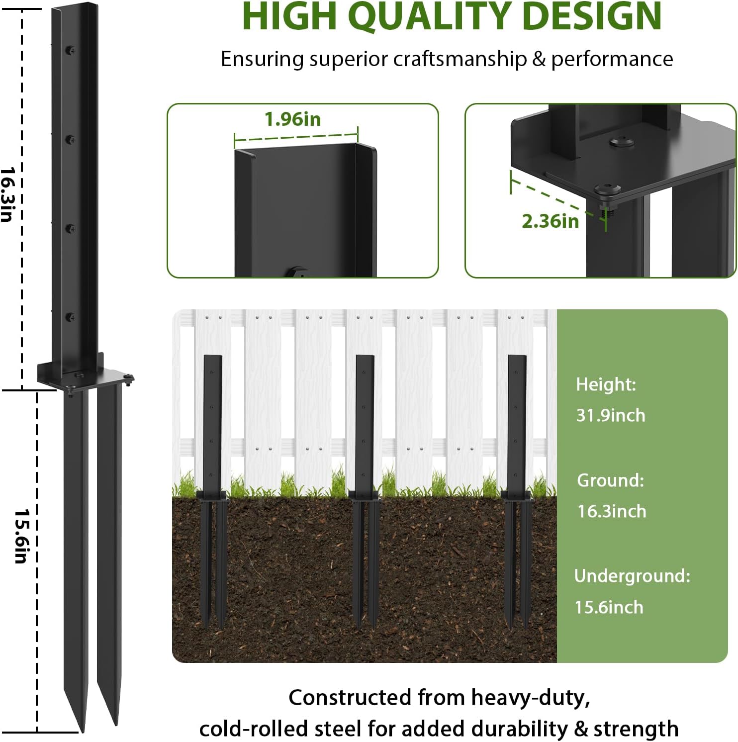 Heavy Duty Steel Fence Post Repair Kit E741