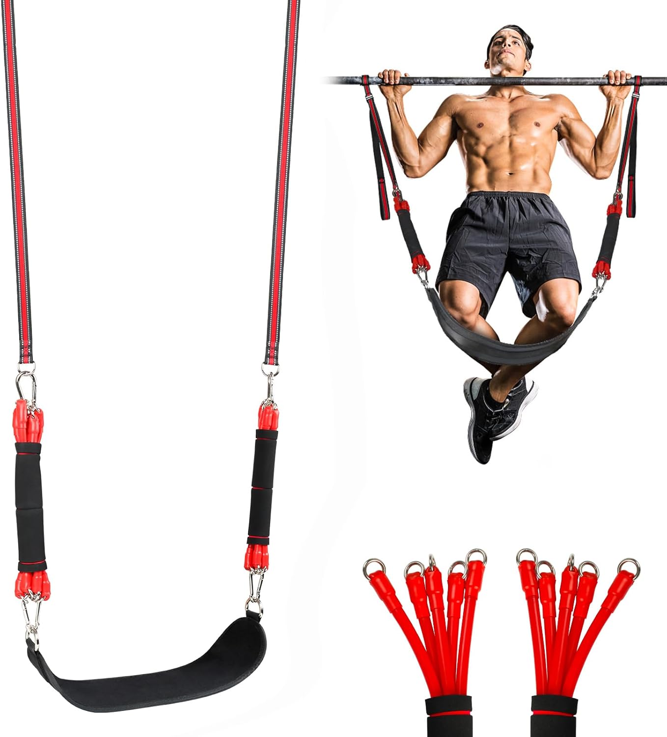 660LBS Heavy Duty Pull-up Assist Band Set with Fabric Rest C478630