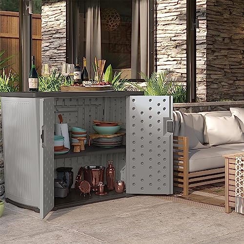 130 Gallon Dove Gray Outdoor Storage Shed T562