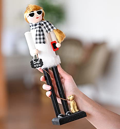 White and Black Wooden Nutcracker Woman 15" T199
