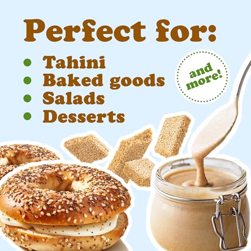 Hulled White Sesame Seeds, 1 Pound, Non-GMO, Kosher, Vegan, Unroasted, Bulk W213