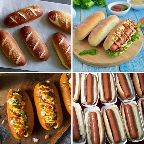 Non-Stick Silicone Hot Dog Bun Pan 4 Cup Baking Tray A421470