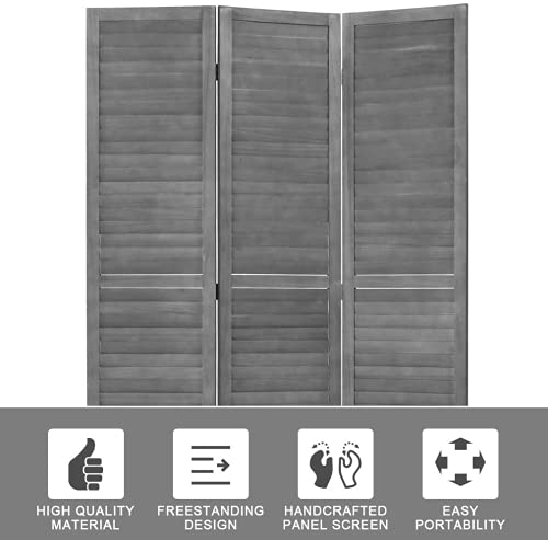Natural Paulownia Wood 3 Panel Folding Privacy Screen M9858