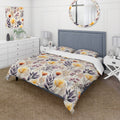 Yellow Floral Bedding Comforter Set with 2 Shams Twin D993