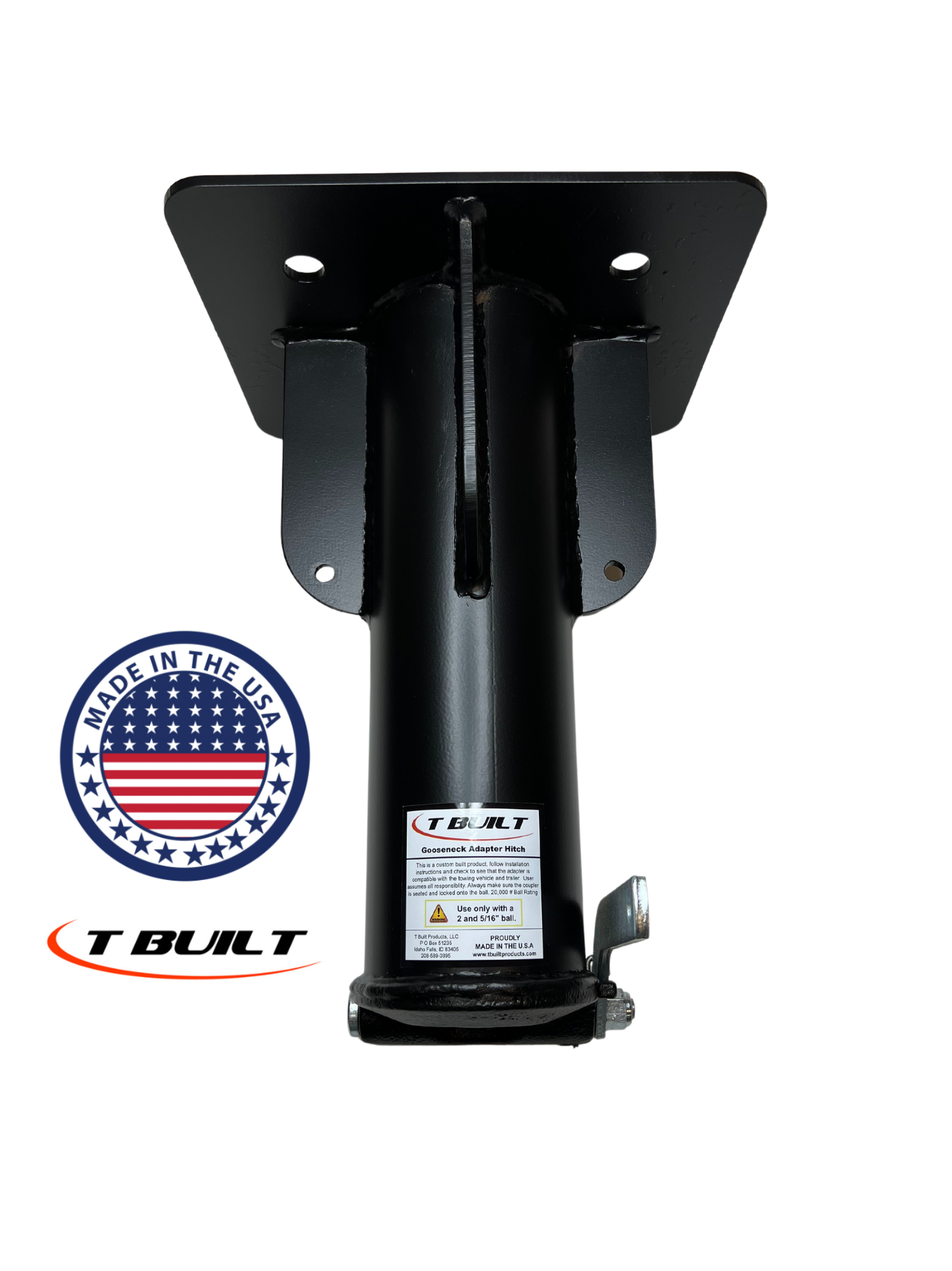 15" Fifth Wheel to Gooseneck Adapter with Self-Latching Coupler O363546