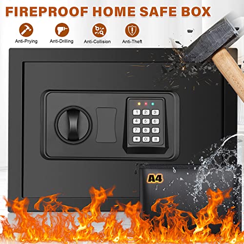 1.0 Cubic Fireproof Waterproof Digital Keypad Safe with Fireproof Money Bag G475796