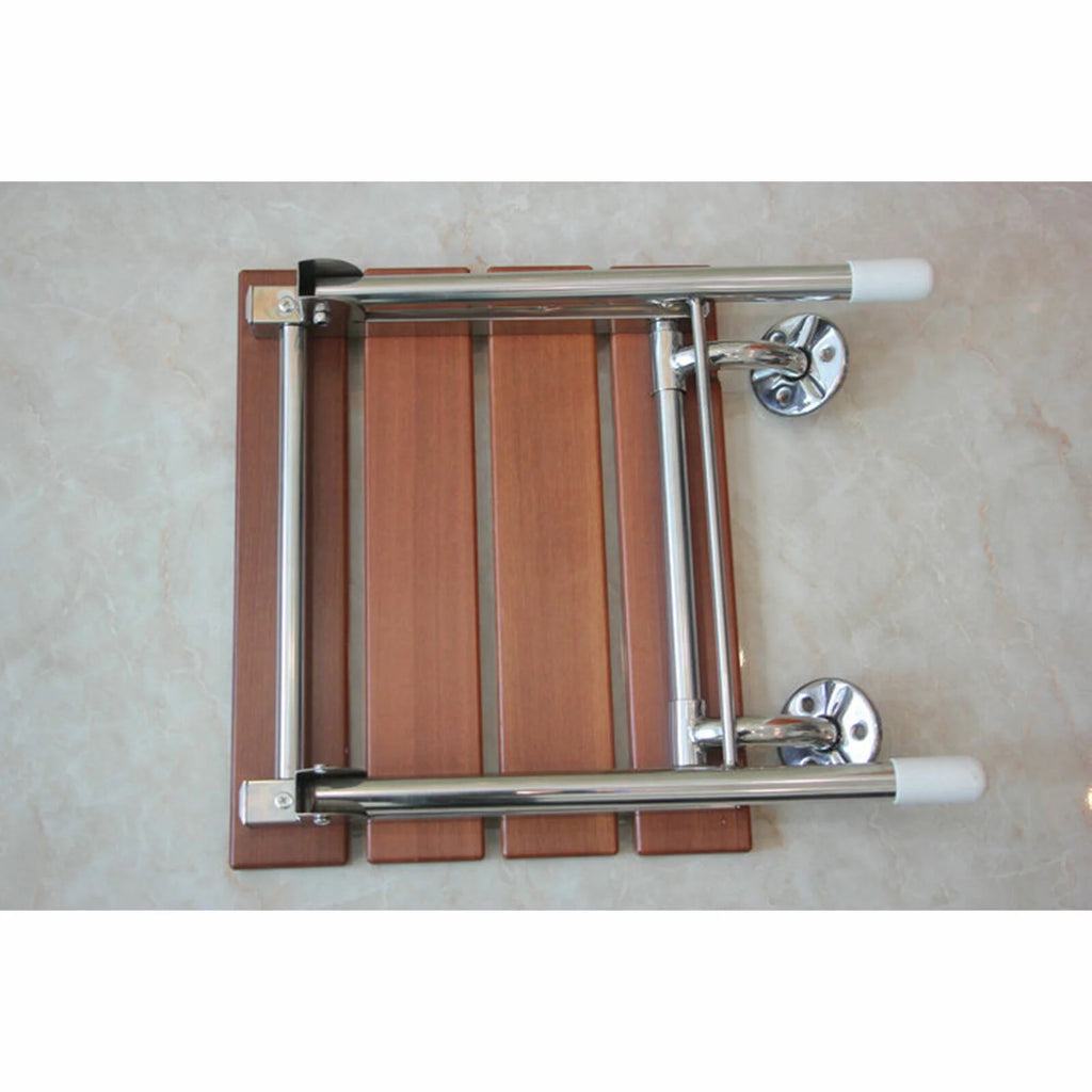Folding Shower Seat Wall Mounted Wood Bathroom Bench R850