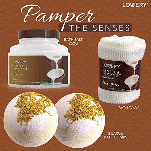 9 Piece Vanilla Coconut Home Spa Gift Basket C134