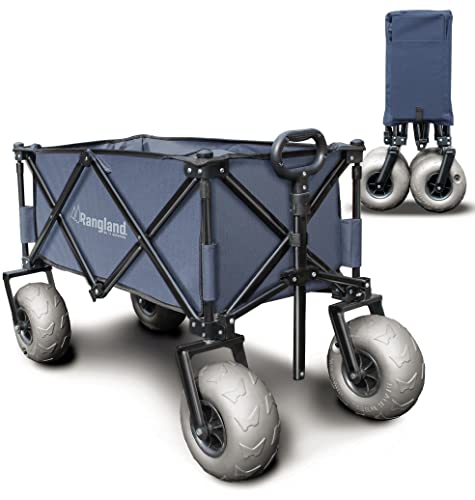 All Terrain Steel Frame Utility Cart with 9" Pneumatic Tires, Collapsible Folding Design L838