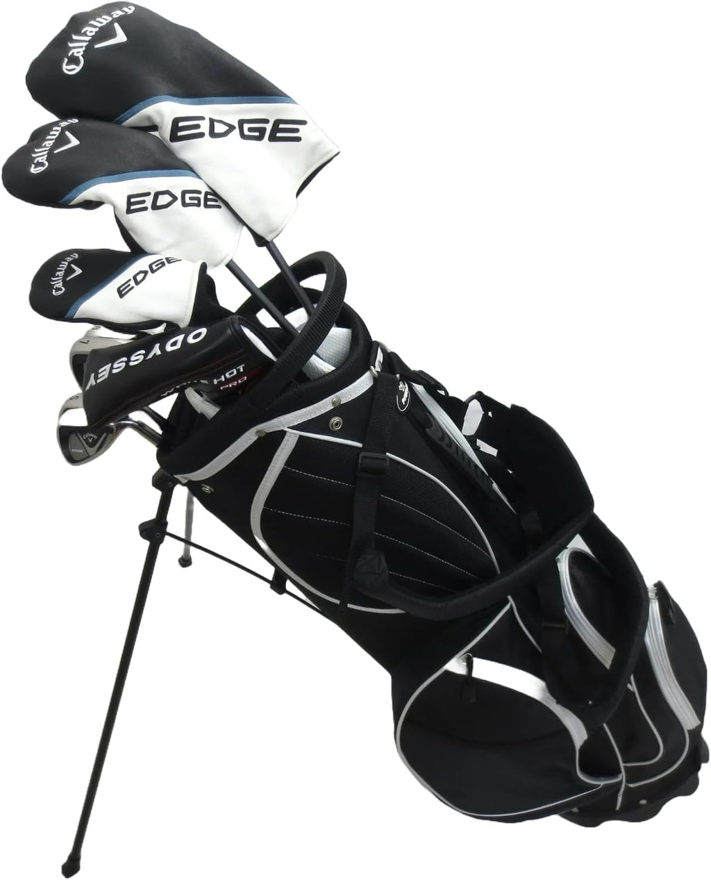 Complete Golf Set Driver Wood Hybrid Irons Putter Right Handed Regular Flex Black White Blue X622817