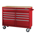 46 in. 9 Drawer Mobile Storage Cabinet with Solid Wood Top K18653