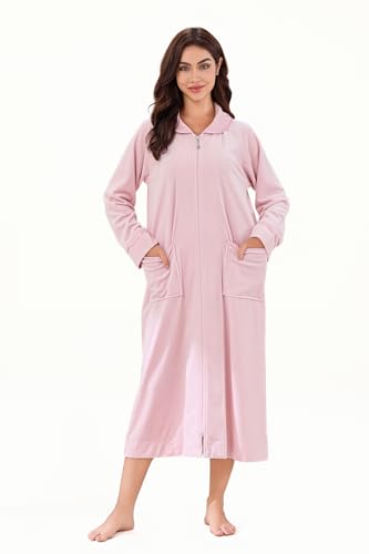 Front Zipper Full-Length Bathrobe M270