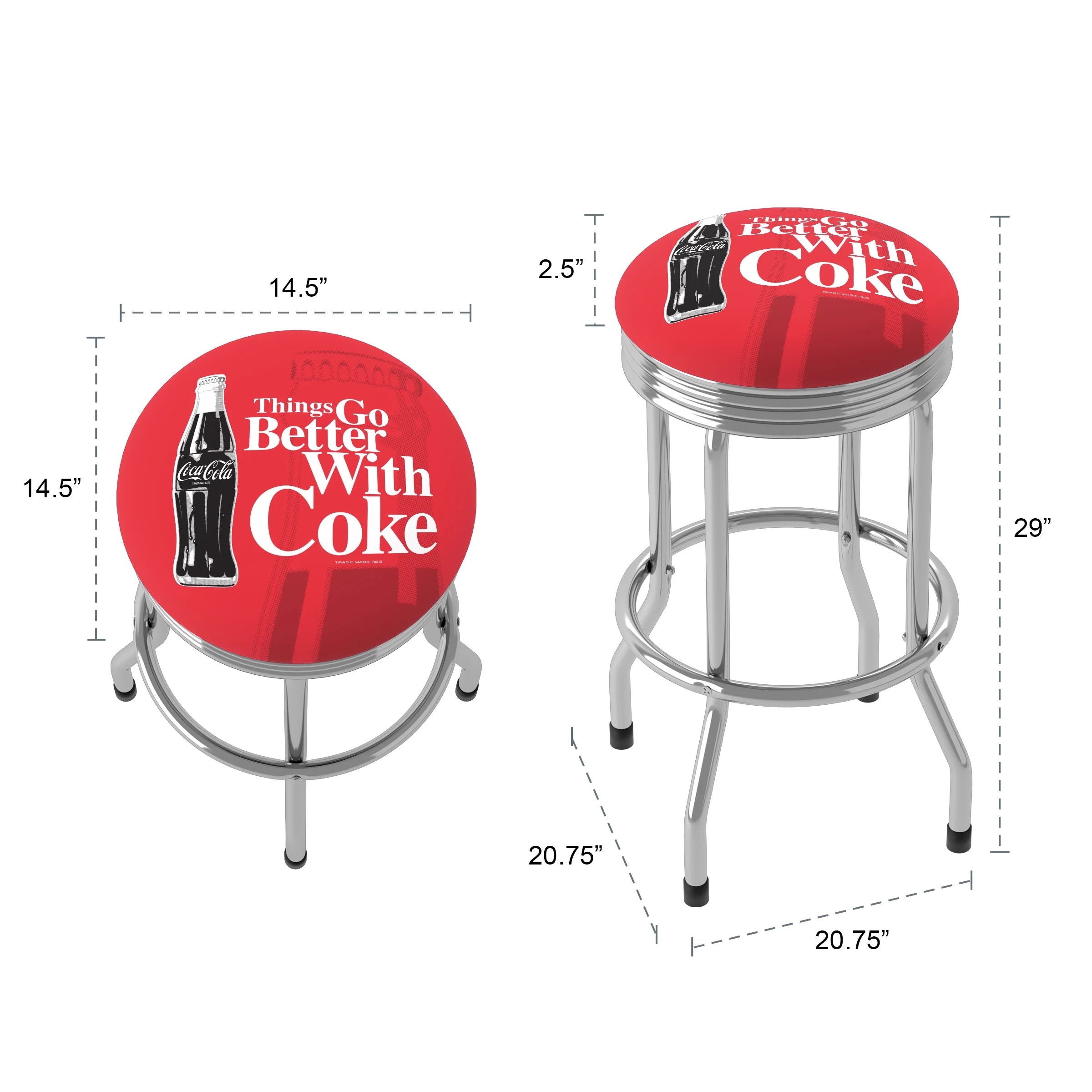 Chrome Ribbed Barstool Y52127