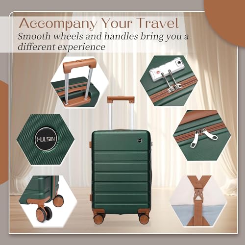 20 Inch Hardside Carry-on Luggage with Spinner Wheels and TSA Lock Q28027