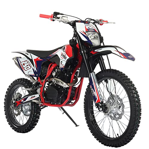 250cc Dirt Bike with 5-Speed Manual Transmission, Electric/Kick Start, 21"/18" Wheels (Black) I5614