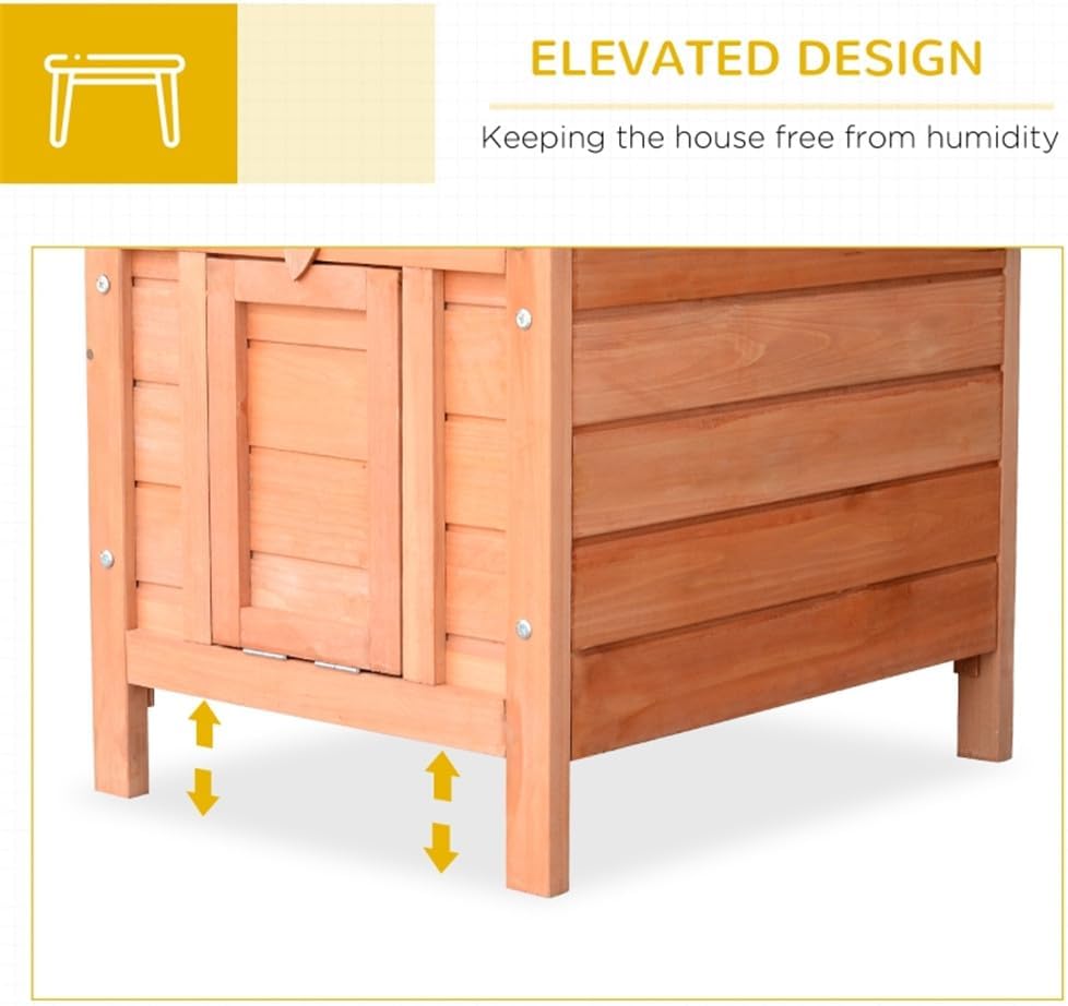 Large Natural Wood Dog House L109