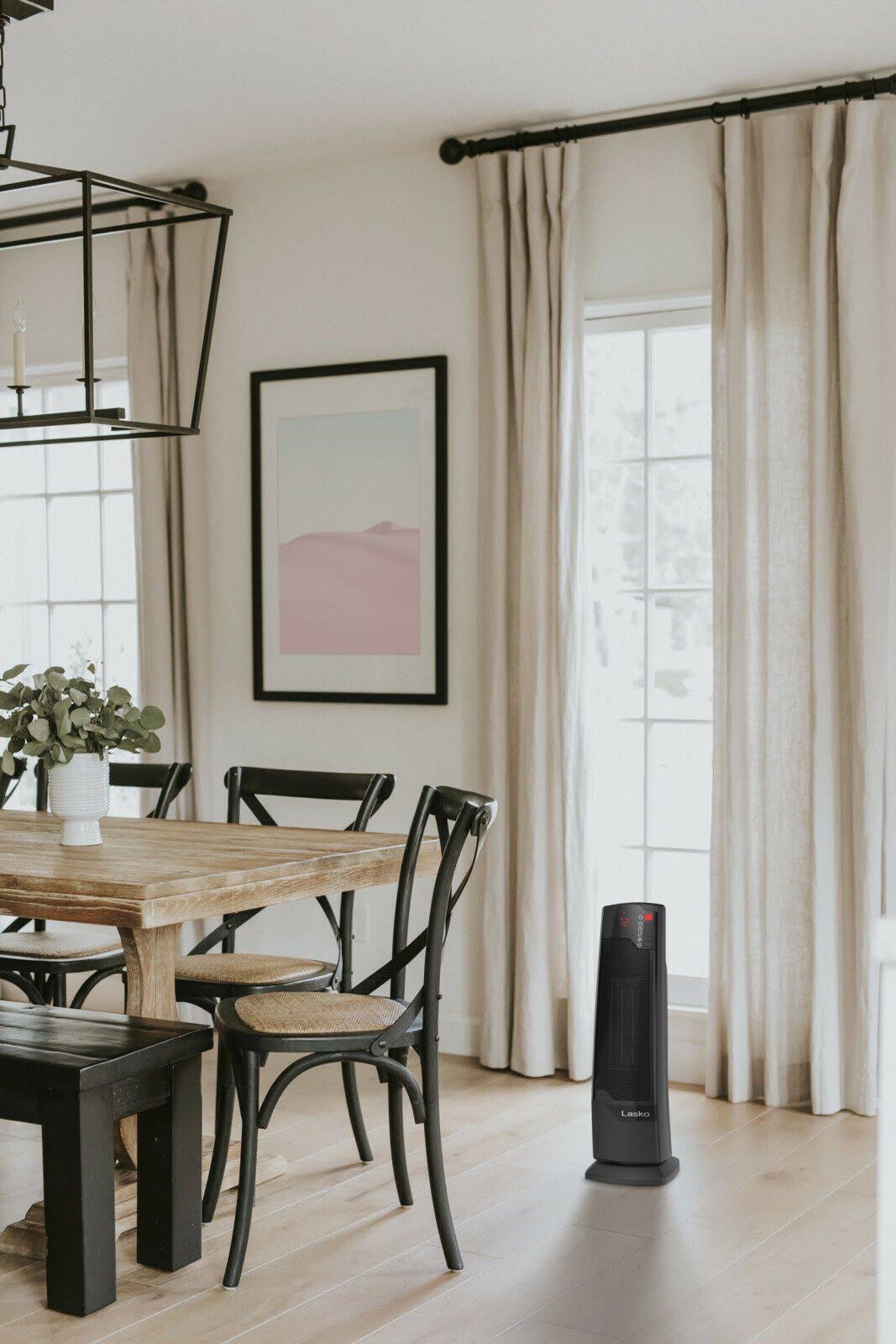 Black Ceramic Tower Space Heater D20896