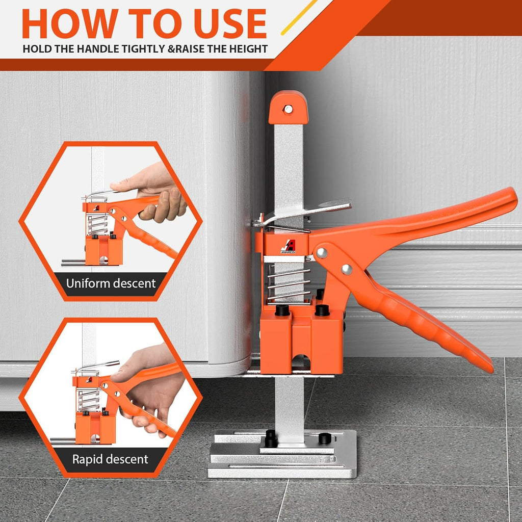 15 In Construction Jack, Multifunctional Furniture Lifter Jacks, Handheld Tool, Load 490LBS Z560930
