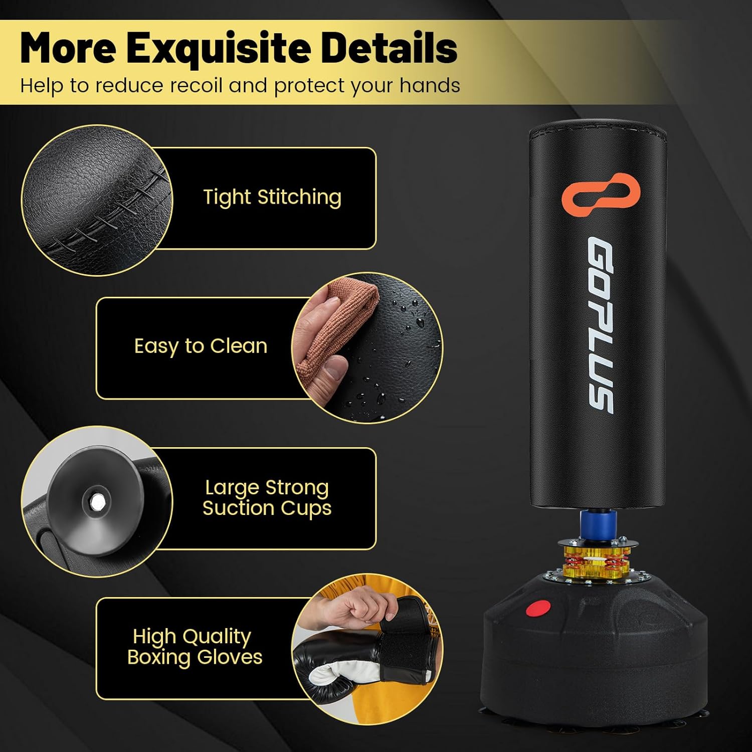 220LBS Freestanding Punching Bag with Gloves X927259