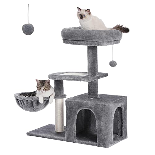 Green 32'' Cat Tree with Sisal Scratching Ramp and Hammock Z137714
